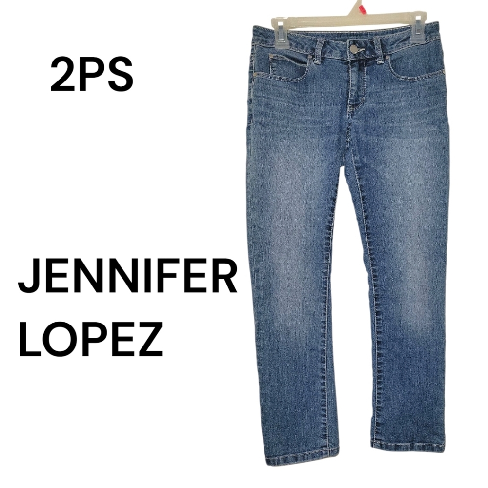 JENNIFER LOPEZ Low Rise Straight Leg Jeans, 2PS, Petite Short, EUC
